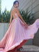 Blush A-line V-neck Spaghetti Straps Lace Up Back Evening Gown Maxi Long Evening Party Prom Dresses ,WGP1016