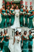 Mismatched Green Mermaid Long Bridesmaid Dresses , BDS0183