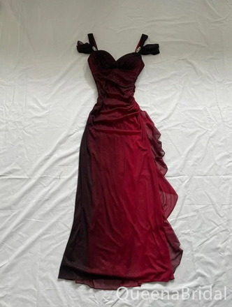 Shiny Burgundy Sweetheart Sheath Party Dress Long Prom Dresses to Impress ,WGP1656