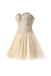 Champagne Strapless Sweetheart Lace Appliques Beaded Lace Up Back Graduation Party Short Homecoming Dresses, QB0789