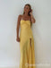 Elegant Spaghetti Straps Sheath Long Party Dress Long Prom Dresses to Impress with Slit ,WGP1405