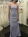 Elegant Lavender Purple Spaghetti Straps Lace Up Back Long Mermaid Evening Prom Dresses ,WGP401