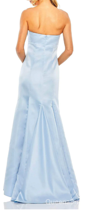 Sexy Strapless Light Blue Sheath Long Party Dress Long Prom Dresses to Impress ,WGP1457