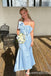 Sexy Strapless Light Blue Sheath Long Party Dress Long Prom Dresses to Impress ,WGP1457