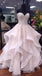 Pink Sparkle Sweetheart Strapless Ruffles A-line Long Prom Dresses to Impress ,WGP1363