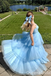 Elegant Spaghetti Straps V Neck A-line Tiered Fluffy Long Birthday Party Dress Long Prom Dresses to Impress ,WGP1461