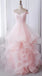 Light Pink Off Shoulder Ruffles A-line Long Prom Dresses to Impress ,WGP1365