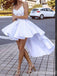 Unique High Low Spaghetti Straps Beading Short Homecoming Dresses, QB0586