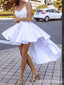 Unique High Low Spaghetti Straps Beading Short Homecoming Dresses, QB0586