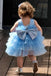 Elegant Blue Tulle A-Line Cheap Simple Long Flower Girl Dresses, FGS0045