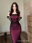 Sexy Burgundy Tulle Mermaid Holiday Party Dress, Evening Dress, WGP2282