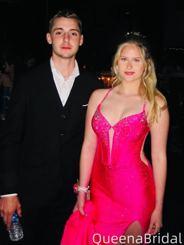 Sexy Spaghetti Strap V-neck Mermaid Long Formal Gown to Impress,WGP2041
