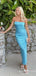 Blue Strapless Sheath Evening Gown Maxi Long Evening Party Prom Dresses ,WGP1039