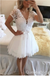 Sexy V Neck Lace Beaded A-line Graduation Party Short Homecoming Dresses Formal Evening Party Dresses, QB0832