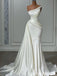 Ivory One Shoulder Mermaid Evening Gown Long Evening Party Prom Dresses, WGP1278