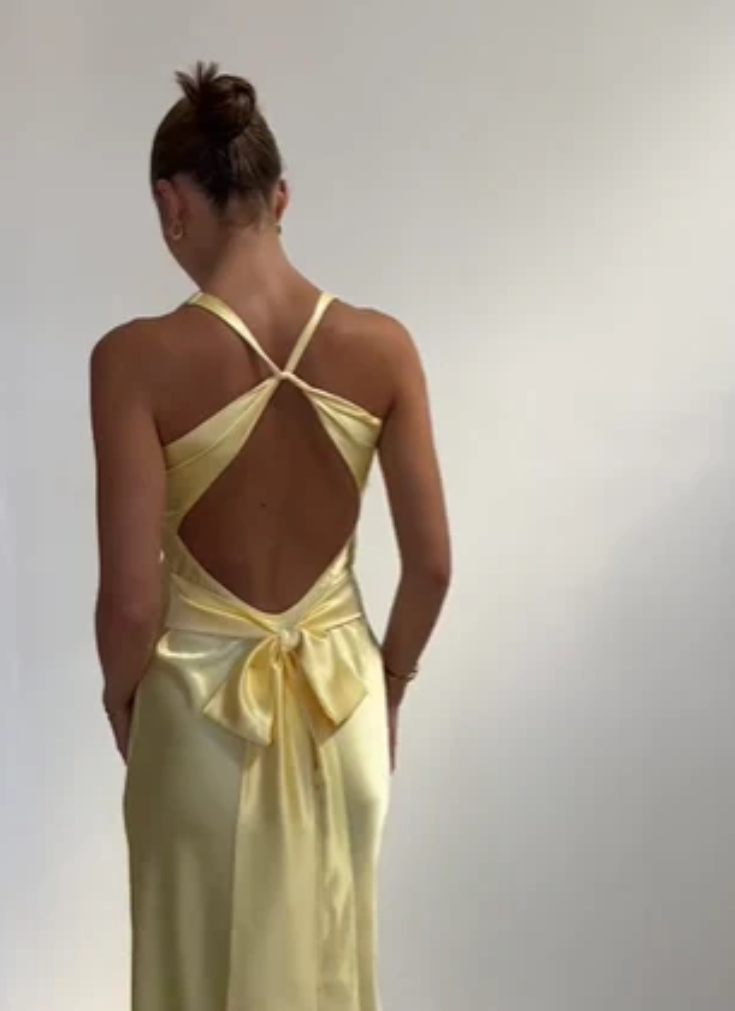 Sexy Stylish Light Yellow Sheath Plunging Party Dress Long Prom Dresses to Impress ,WGP1565