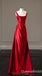 Red Square Neck A-line Party Dress Long Prom Dresses to Impress ,WGP1498