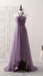 Elegant Halter Grape High Low A-line Long Party Dress Prom Dresses,WGP1751