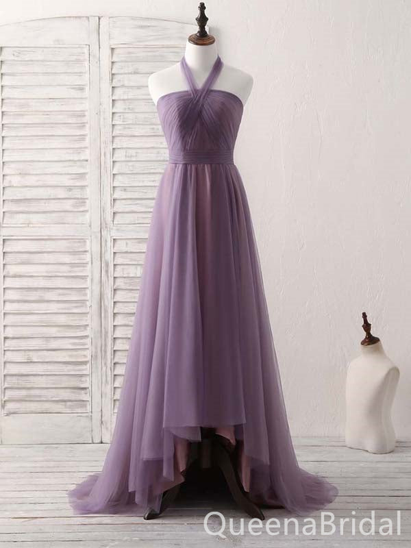 Elegant Halter Grape High Low A-line Long Party Dress Prom Dresses,WGP QueenaBridal Elegant Halter Grape High Low A-line Long Party Dress Prom Dresses,WGP QueenaBridal