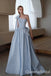 Stylish Light Blue One Shoulder A-line Party Dress Long Prom Dresses to Impress ,WGP1502