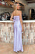 Elegant Unique Light Purple Strapless Ruffles Mermaid Evening Prom Dresses,WGP473