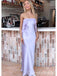 Elegant Unique Light Purple Strapless Ruffles Mermaid Evening Prom Dresses,WGP473