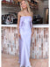 Elegant Unique Light Purple Strapless Ruffles Mermaid Evening Prom Dresses,WGP473