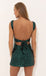 Elegant Dark Green Spaghetti Straps Sheath Sequin Cheap Simple Short Homecoming Dresses, QB0437