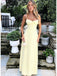 Elegant Yellow Strapless Spaghetti Straps Pleats Simple Cheap Prom Dresses,WGP492