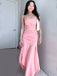 Elegant Light Pink Pleats Mermaid Sleeveless Cheap Simple Evening Prom Dresses,WGP526