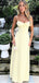 Elegant Yellow Strapless Spaghetti Straps Pleats Simple Cheap Prom Dresses,WGP492