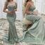 Charming Beaded High-end Sexy Mint Green Strapless Mermaid Evening Gown Long Formal Dresses Prom Dresses,WGP773