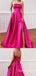 Sexy Strapless Pink Straight Neck A-line Evening Gown Long Prom Dresses ,WGP679