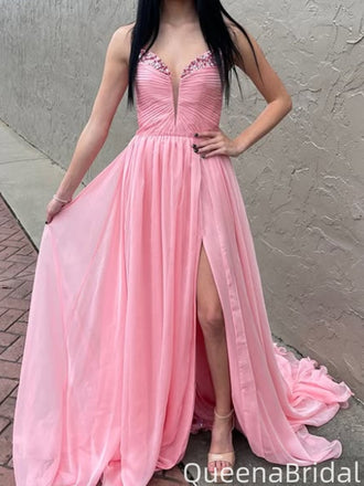 Elegant Strapless Notched A-line Long Prom Dress Ideas, Evening Party Dresses,WGP2073