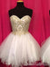 Sexy Gold Strapless Sweetheart A-line Graduation Party Short Homecoming Dress Formal Evening Party Dress , QB0853