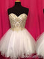 Sexy Gold Strapless Sweetheart A-line Graduation Party Short Homecoming Dress Formal Evening Party Dress , QB0853