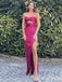 Fashion Strapless Mermaid Side Slit Party Dress Long Prom Dresses to Impress ,WGP1575