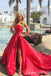 Elegant Strapless A-line Side Slit Party Dress Long Prom Dresses to Impress ,WGP1678