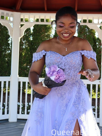 Gorgeous Off-shoulder A-line Long Prom Dress Ideas, Evening Party Dresses,WGP2077