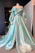 Elegant Blue Strapless Long Sleeves A-line Long Party Dress Prom Dresses,WGP1761