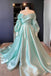 Elegant Blue Strapless Long Sleeves A-line Long Party Dress Prom Dresses,WGP1761