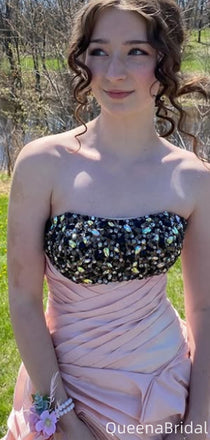 Gorgeous Strapless High-low Long Prom Dress Ideas, Evening Party Dresses,WGP2079