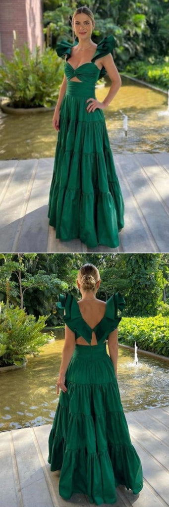 Fashion Sweetheart Green A-line Party Dress Long Prom Dresses to Impress ,WGP1579