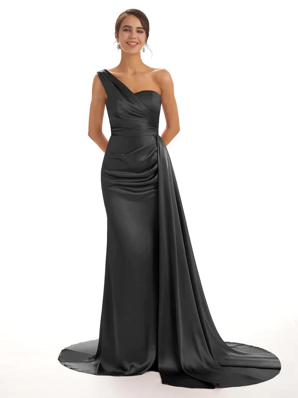 Stylish Mismatched Black Long Bridesmaid Dresses,BDS0228