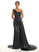 Stylish Mismatched Black Long Bridesmaid Dresses,BDS0228