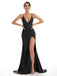 Stylish Mismatched Black Long Bridesmaid Dresses,BDS0228