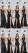 Stylish Mismatched Black Long Bridesmaid Dresses,BDS0228