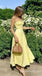 Sexy Strapless Yellow Chiffon A-line Long Party Dress Long Prom Dresses to Impress ,WGP1416