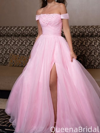 Elegant Off-shoulder A-line Long Prom Dress Ideas, Evening Party Dresses,WGP2082