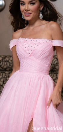 Elegant Off-shoulder A-line Long Prom Dress Ideas, Evening Party Dresses,WGP2082